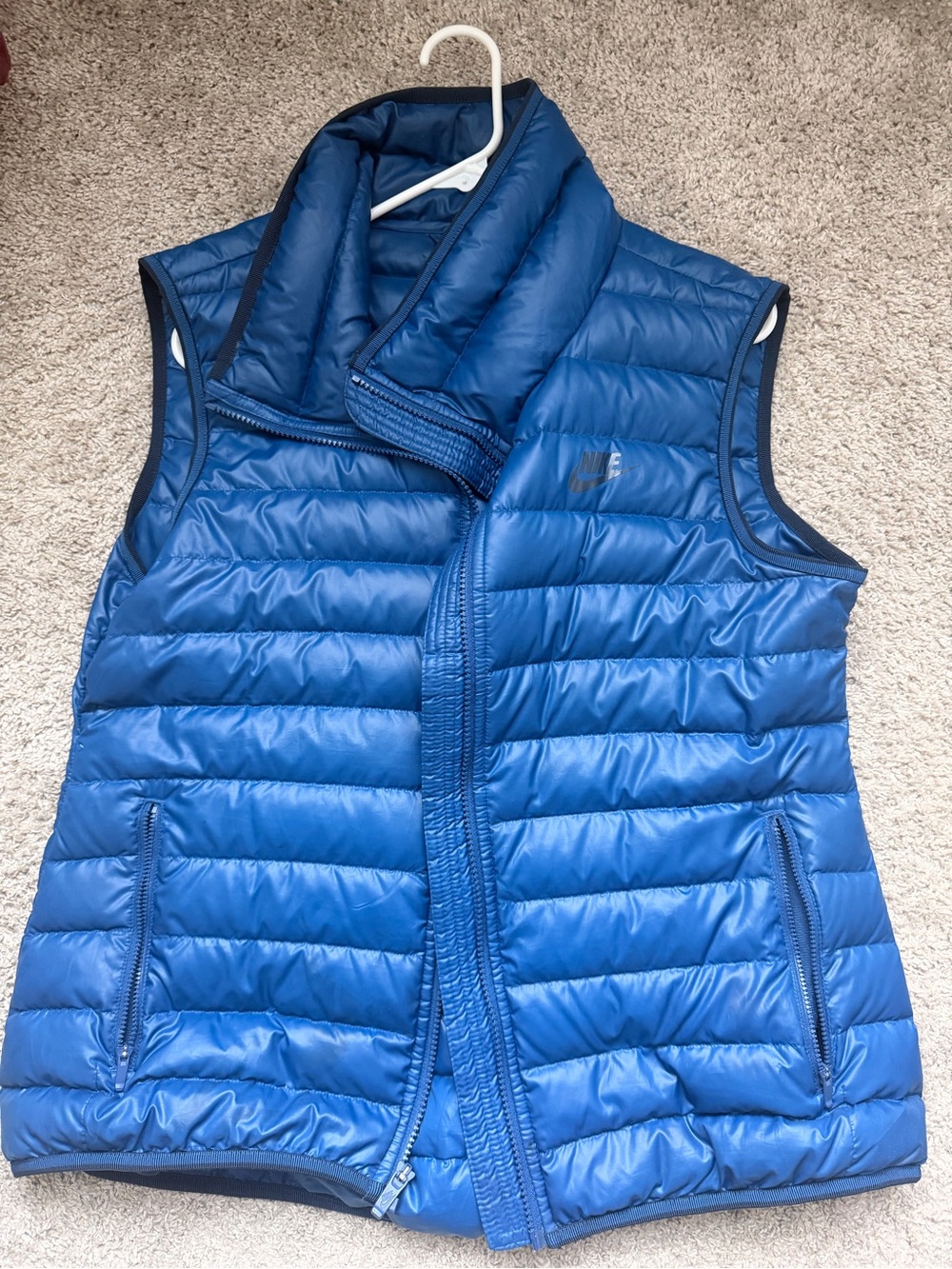 Nike Women's Blue Quilted Puffer Vest